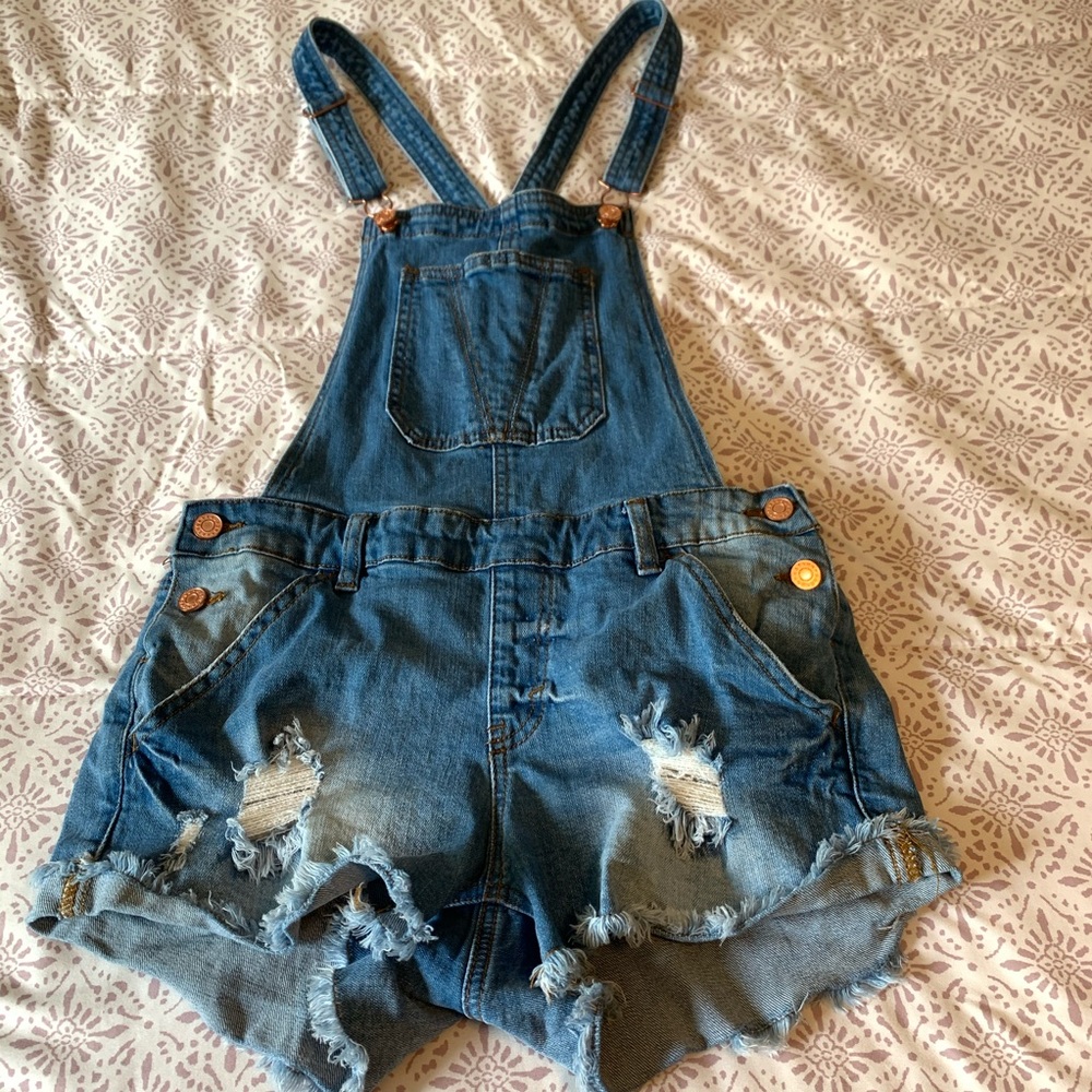 Jean short overalls